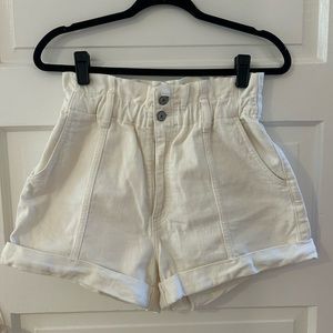 Abercrombie white denim paperbag shorts